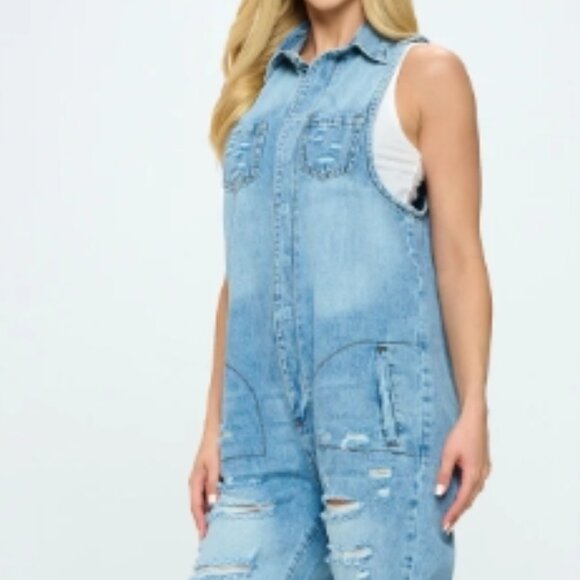 Blue Turtle Jumpsuit small - Picture 2 of 16